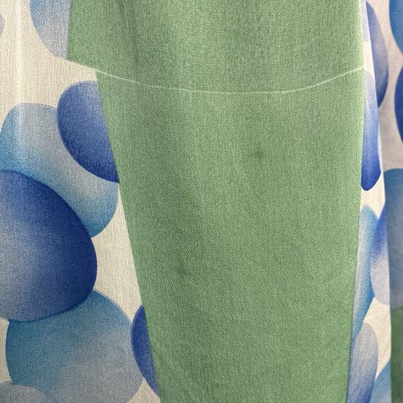 Anna Sui Silk Blue Handkerchief Geometric Kimono Sleeve Dress S - Picture 15 of 15